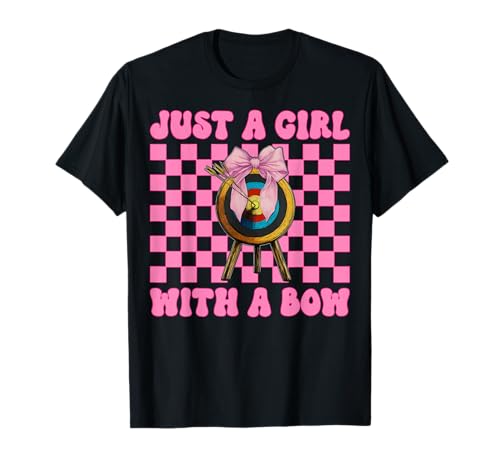 Just A Girl With A Bow Bogenschießen Mädchen Mama Bogenschützer Bogen und Pfeil T-Shirt Just A Girl With A Bow Bogenschießen Mädchen Mama Bogenschützer Bogen und Pfeil T-Shirt von Womens Pink Coquette Bow Archery Archer Gifts