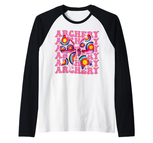 Kokette Bogen Bogenschießen Bogenschießen Bogen Pfeil Mädchen Mama Muttertag Raglan Kokette Bogen Bogenschießen Bogenschießen Bogen Pfeil Mädchen Mama Muttertag Raglan von Womens Pink Coquette Bow Archery Archer Gifts