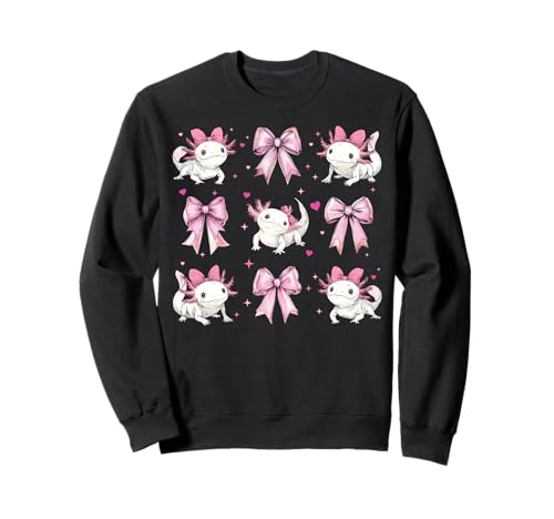 Axolotl Amphibien Girl Coquette Bow Pink Mom Mama Sweatshirt Axolotl Amphibien Girl Coquette Bow Pink Mom Mama Sweatshirt von Womens Pink Coquette Bow Axolotl Amphibian Gifts