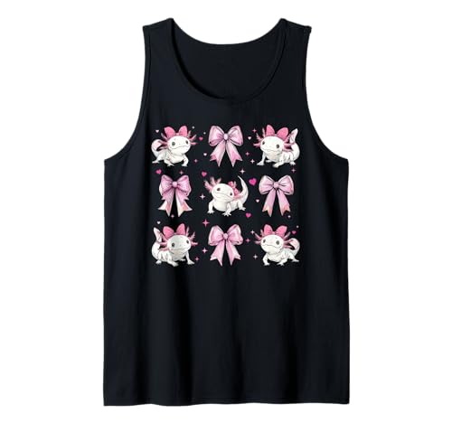 Axolotl Amphibien Girl Coquette Bow Pink Mom Mama Tank Top von Womens Pink Coquette Bow Axolotl Amphibian Gifts
