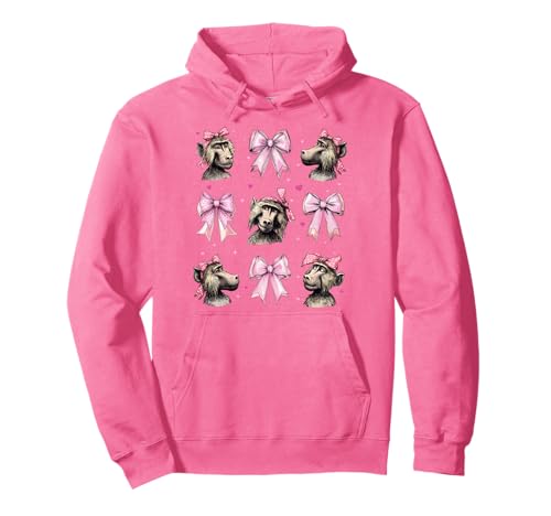 Baboon AFFE Mädchen Kokette Schleife Rosa Pullover Hoodie von Womens Pink Coquette Bow Baboon Monkey Gifts