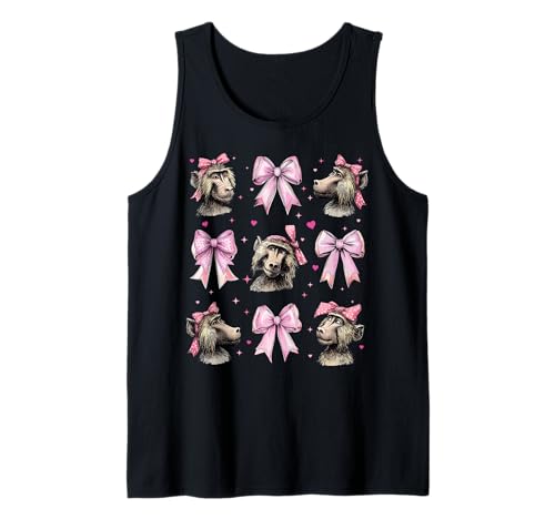 Baboon Affe Mädchen Kokette Schleife Rosa Tank Top von Womens Pink Coquette Bow Baboon Monkey Gifts