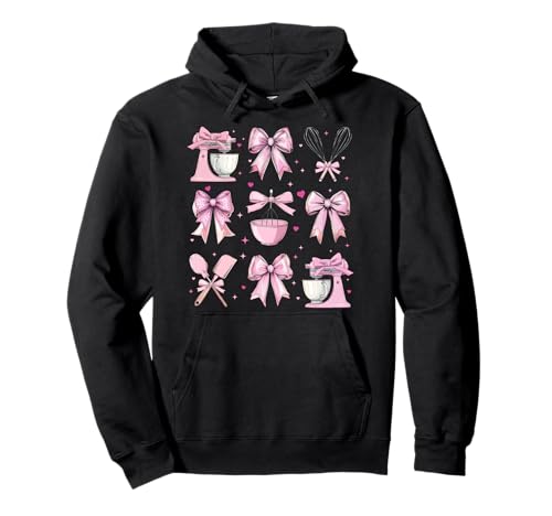Baking Baker Girl Kokette Schleife Rosa Mama Mama Pullover Hoodie von Womens Pink Coquette Bow Baking Baker Gifts