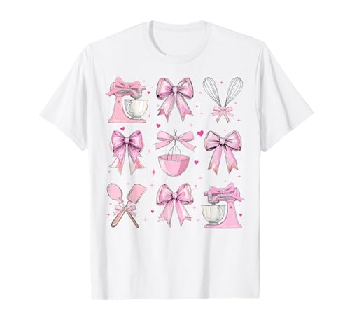 Baking Baker Girl Kokette Schleife Rosa Mama Mama T-Shirt von Womens Pink Coquette Bow Baking Baker Gifts