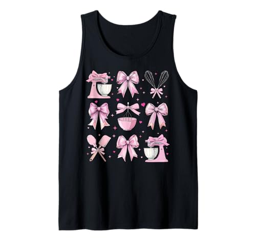 Baking Baker Girl Kokette Schleife Rosa Mama Mama Tank Top von Womens Pink Coquette Bow Baking Baker Gifts