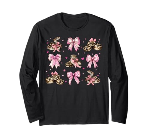 Ball Python Snake Girl Kokette Schleife Rosa Mama Langarmshirt Ball Python Snake Girl Kokette Schleife Rosa Mama Langarmshirt von Womens Pink Coquette Bow Ball Python Snake Gifts