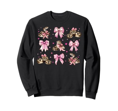 Ball Python Snake Girl Kokette Schleife Rosa Mama Sweatshirt von Womens Pink Coquette Bow Ball Python Snake Gifts