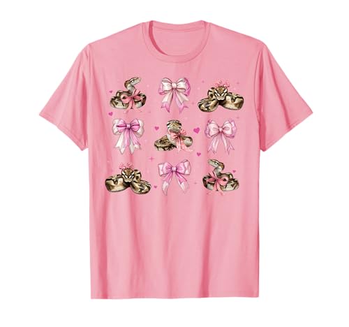 Ball Python Snake Girl Kokette Schleife Rosa Mama T-Shirt von Womens Pink Coquette Bow Ball Python Snake Gifts