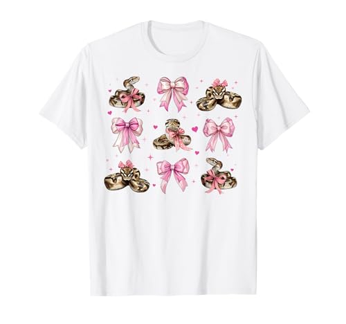 Ball Python Snake Girl Kokette Schleife Rosa Mama T-Shirt von Womens Pink Coquette Bow Ball Python Snake Gifts