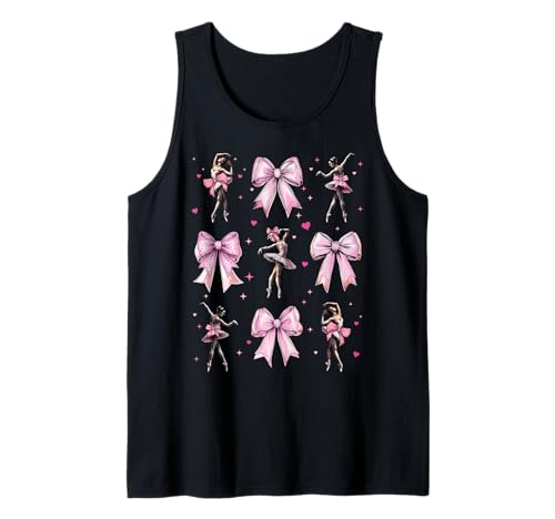 Ballerina Ballett Tänzerin Mädchen Kokette Schleife Rosa Mama Tank Top von Womens Pink Coquette Bow Ballerina Ballet Gifts