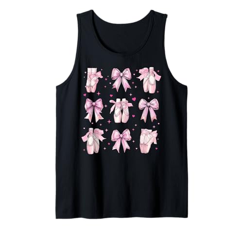 Ballerina Ballett Tanz Ballettschuhe Mädchen Kokette Schleife Rosa Tank Top Ballerina Ballett Tanz Ballettschuhe Mädchen Kokette Schleife Rosa Tank Top von Womens Pink Coquette Bow Ballerina Ballet Gifts