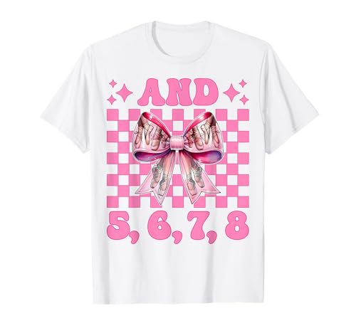 Ballerina Mädchen Ballett Tänzerin Pink und 5, 6, 7, 8 T-Shirt Ballerina Mädchen Ballett Tänzerin Pink und 5, 6, 7, 8 T-Shirt von Womens Pink Coquette Bow Ballerina Ballet Gifts