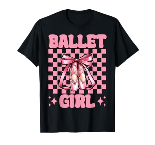 Ballettmädchen Ballerina Mädchen Ballett Tanztänzerin T-Shirt Ballettmädchen Ballerina Mädchen Ballett Tanztänzerin T-Shirt von Womens Pink Coquette Bow Ballerina Ballet Gifts