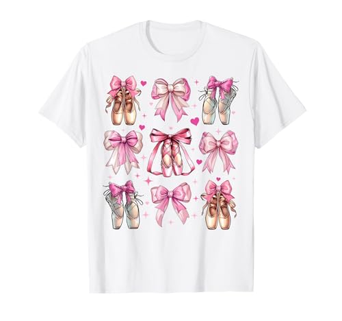 Ballett Tanz Ballerina Tänzerin Mädchen Kokette Schleife Rosa Mama T-Shirt von Womens Pink Coquette Bow Ballet Dance Gifts