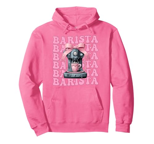 Barista Kaffeemaschine Mädchen Kokette Schleife Rosa Band Pullover Hoodie Barista Kaffeemaschine Mädchen Kokette Schleife Rosa Band Pullover Hoodie von Womens Pink Coquette Bow Barista Coffee Gifts