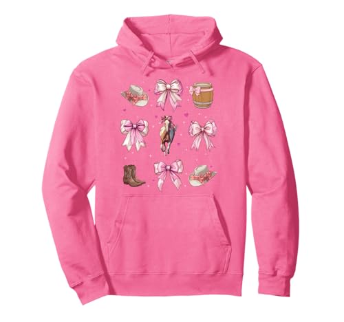 Barrel Racer Barrel Racing Rodeo Mädchen Kokette Bogen Rosa Mama Pullover Hoodie von Womens Pink Coquette Bow Barrel Racer Rodeo Gifts