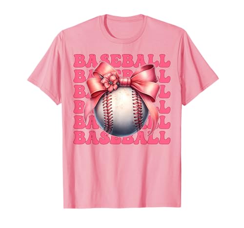 Coquette Bow, Baseballspieler, Mädchen, Mama, Muttertag, Rosa T-Shirt Coquette Bow, Baseballspieler, Mädchen, Mama, Muttertag, Rosa T-Shirt von Womens Pink Coquette Bow Baseball Player Gifts