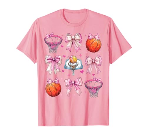 Basketballring Mädchen Kokette Schleife Rosa Mama T-Shirt Basketballring Mädchen Kokette Schleife Rosa Mama T-Shirt von Womens Pink Coquette Bow Basketball Player Gifts