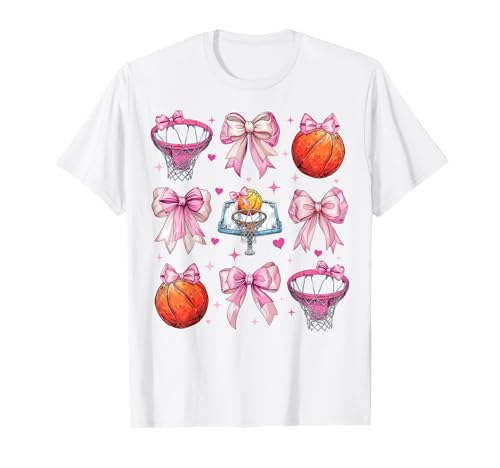 Basketballring Mädchen Kokette Schleife Rosa Mama T-Shirt Basketballring Mädchen Kokette Schleife Rosa Mama T-Shirt von Womens Pink Coquette Bow Basketball Player Gifts