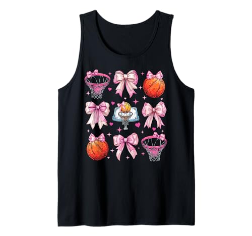 Basketballring Mädchen Kokette Schleife Rosa Mama Tank Top Basketballring Mädchen Kokette Schleife Rosa Mama Tank Top von Womens Pink Coquette Bow Basketball Player Gifts