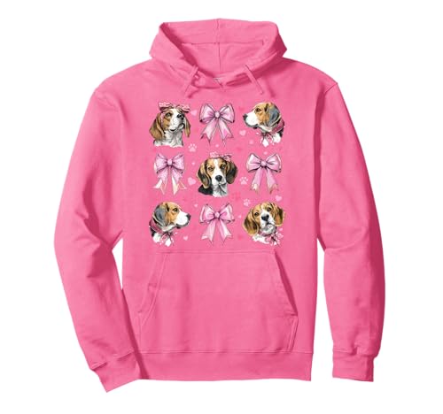Beagle-Schleife für Mama und Mädchen, Kokette, Rosa Pullover Hoodie von Womens Pink Coquette Bow Beagle Dog Gifts