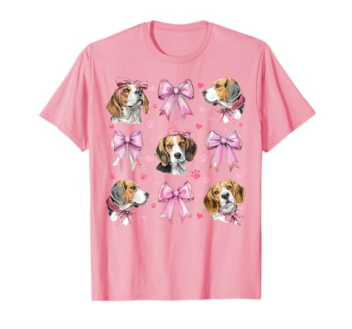 Beagle-Schleife für Mama und Mädchen, Kokette, Rosa T-Shirt von Womens Pink Coquette Bow Beagle Dog Gifts