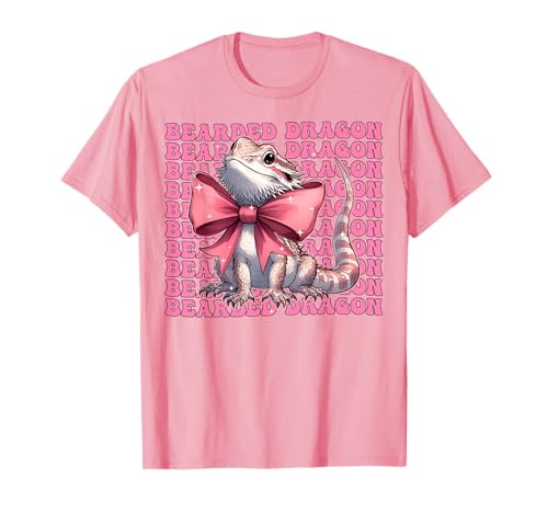 Kokette Schleife Bartagame Eidechse Mädchen Mama Muttertag T-Shirt von Womens Pink Coquette Bow Bearded Dragon Gifts