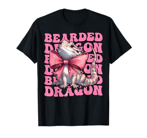 Kokette Schleife Bartagame Eidechse Mädchen Mama Muttertag T-Shirt von Womens Pink Coquette Bow Bearded Dragon Gifts