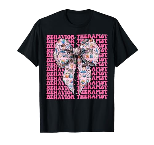 Verhaltenstherapeut ABA Therapeut ABA Therapeut Mädchen Kokette T-Shirt Verhaltenstherapeut ABA Therapeut ABA Therapeut Mädchen Kokette T-Shirt von Womens Pink Coquette Bow Behavior Therapist Gifts
