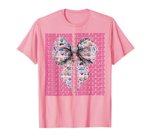 Verhaltenstherapeut ABA Therapeut ABA Therapeut Mädchen Kokette T-Shirt Verhaltenstherapeut ABA Therapeut ABA Therapeut Mädchen Kokette T-Shirt von Womens Pink Coquette Bow Behavior Therapist Gifts
