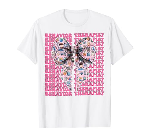 Verhaltenstherapeut ABA Therapeut ABA Therapeut Mädchen Kokette T-Shirt Verhaltenstherapeut ABA Therapeut ABA Therapeut Mädchen Kokette T-Shirt von Womens Pink Coquette Bow Behavior Therapist Gifts