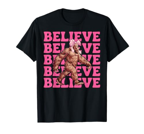 Believe Bigfoot Sasquatch Kokettenschleife für Mädchen, Mama, Rosa T-Shirt Believe Bigfoot Sasquatch Kokettenschleife für Mädchen, Mama, Rosa T-Shirt von Womens Pink Coquette Bow Bigfoot Sasquatch Gifts