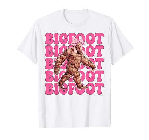 Bigfoot Sasquatch Mädchen Mama Muttertag Rosa Kokette Schleife T-Shirt Bigfoot Sasquatch Mädchen Mama Muttertag Rosa Kokette Schleife T-Shirt von Womens Pink Coquette Bow Bigfoot Sasquatch Gifts
