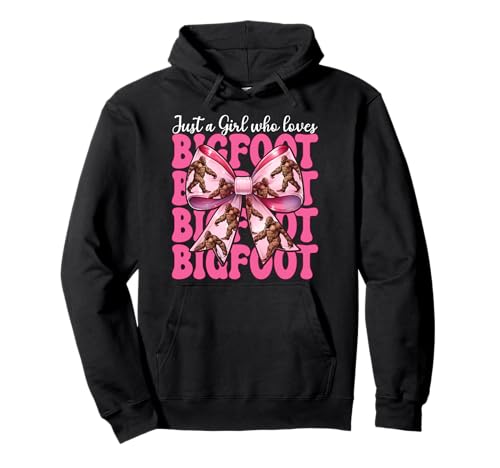 Just A Girl Who Loves Bigfoot Sasquatch Kokettschleife Pullover Hoodie Just A Girl Who Loves Bigfoot Sasquatch Kokettschleife Pullover Hoodie von Womens Pink Coquette Bow Bigfoot Sasquatch Gifts