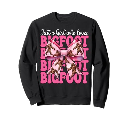 Just A Girl Who Loves Bigfoot Sasquatch Kokettschleife Sweatshirt Just A Girl Who Loves Bigfoot Sasquatch Kokettschleife Sweatshirt von Womens Pink Coquette Bow Bigfoot Sasquatch Gifts