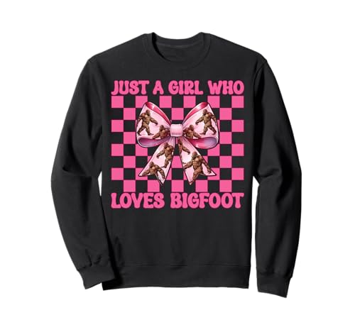 Just A Girl Who Loves Bigfoot Sasquatch Kokettschleife Sweatshirt von Womens Pink Coquette Bow Bigfoot Sasquatch Gifts
