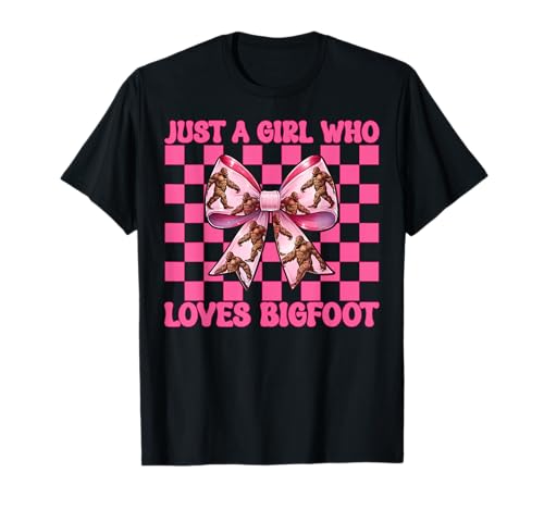 Just A Girl Who Loves Bigfoot Sasquatch Kokettschleife T-Shirt Just A Girl Who Loves Bigfoot Sasquatch Kokettschleife T-Shirt von Womens Pink Coquette Bow Bigfoot Sasquatch Gifts