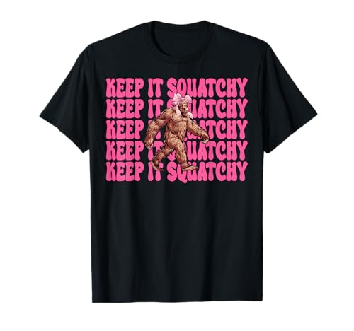 Lustige Bigfoot Sasquatch Girl Coquette Bow Keep It Squatchy T-Shirt Lustige Bigfoot Sasquatch Girl Coquette Bow Keep It Squatchy T-Shirt von Womens Pink Coquette Bow Bigfoot Sasquatch Gifts
