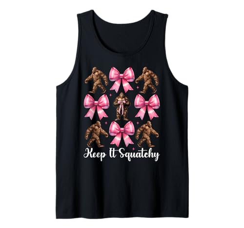Lustige Bigfoot Sasquatch Girl Coquette Bow Keep It Squatchy Tank Top Lustige Bigfoot Sasquatch Girl Coquette Bow Keep It Squatchy Tank Top von Womens Pink Coquette Bow Bigfoot Sasquatch Gifts