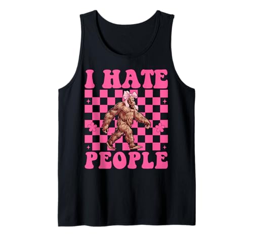 Lustiger Bigfoot Sasquatch Girl Mom Coquette Bow I Hate People Tank Top Lustiger Bigfoot Sasquatch Girl Mom Coquette Bow I Hate People Tank Top von Womens Pink Coquette Bow Bigfoot Sasquatch Gifts