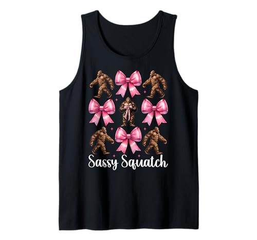 Sassy Squatch Lustiger Bigfoot Sasquatch Kokettenbogen für Mädchen und Mama Tank Top Sassy Squatch Lustiger Bigfoot Sasquatch Kokettenbogen für Mädchen und Mama Tank Top von Womens Pink Coquette Bow Bigfoot Sasquatch Gifts
