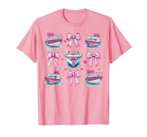 Bootsboot Captain Boater Girl Coquette Bow Rosa Mama T-Shirt Bootsboot Captain Boater Girl Coquette Bow Rosa Mama T-Shirt von Womens Pink Coquette Bow Boating Boat Gifts