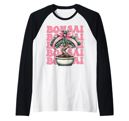Kokette Schleife Bonsai Baum Japanisches Zen-Mädchen Mutter Muttertag Raglan von Womens Pink Coquette Bow Bonsai Japanese Gifts