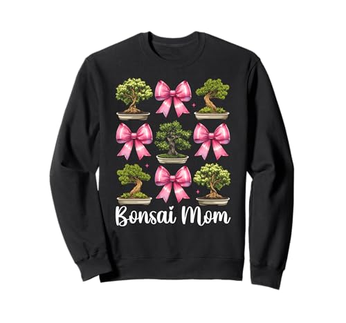 Bonsai Mom Mama Tree Japanischer Zen Muttertag Kokette Schleife Sweatshirt von Womens Pink Coquette Bow Bonsai Tree Zen Gifts
