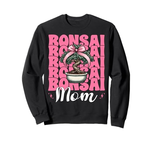 Bonsai Mom Mama Tree Japanischer Zen Muttertag Kokette Schleife Sweatshirt von Womens Pink Coquette Bow Bonsai Tree Zen Gifts