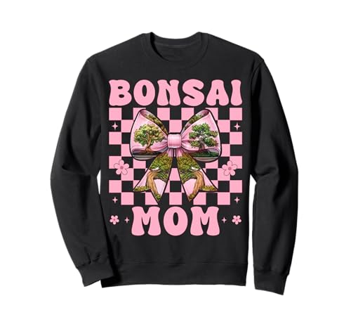 Bonsai Mom Mama Tree Japanischer Zen Muttertag Kokette Schleife Sweatshirt von Womens Pink Coquette Bow Bonsai Tree Zen Gifts