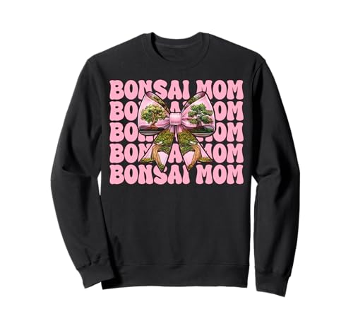 Bonsai Mom Mama Tree Japanischer Zen Muttertag Kokette Schleife Sweatshirt von Womens Pink Coquette Bow Bonsai Tree Zen Gifts