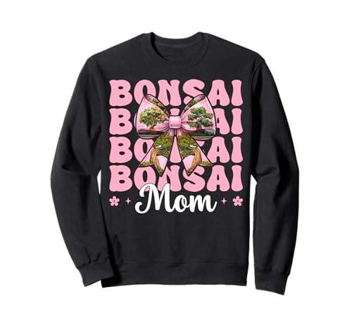 Bonsai Mom Mama Tree Japanischer Zen Muttertag Kokette Schleife Sweatshirt von Womens Pink Coquette Bow Bonsai Tree Zen Gifts