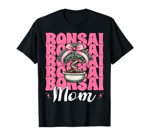 Bonsai Mom Mama Tree Japanischer Zen Muttertag Kokette Schleife T-Shirt von Womens Pink Coquette Bow Bonsai Tree Zen Gifts