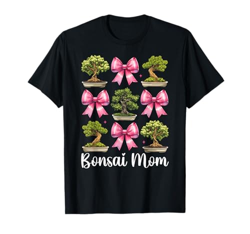 Bonsai Mom Mama Tree Japanischer Zen Muttertag Kokette Schleife T-Shirt von Womens Pink Coquette Bow Bonsai Tree Zen Gifts